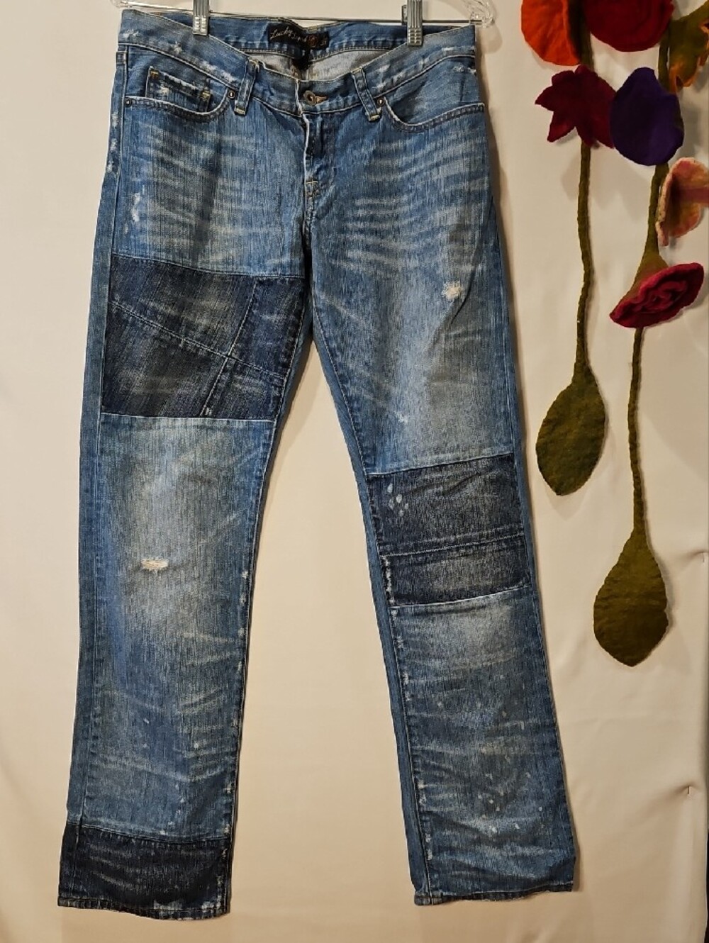 Lucky Brand Pieced Blue Denim Jeans 0100